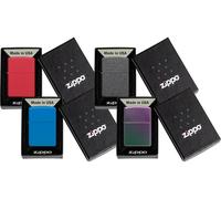 Zippo Windproof Metal Long Lasting Best Fluid | Refillable Perfect for Cigarettes Cigars Candles | Pocket Lighter Fire Starter | Classic Colors | Iron Stone, Brass, standard