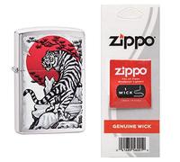 Zippo Windproof Metal Lighter, Long Lasting with Genuine Replacement Wick, Fits All Zippo Lighters