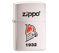 Zippo Windproof Petrol Lighter Retro 1932 Chinmey Edition - Brushed Chrome. Gift Boxed