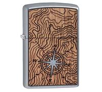 Zippo Woodchuck USA Compass Pocket Lighter, Chrome, One Size
