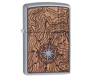 Zippo Woodchuck USA Compass Pocket Lighter, Chrome, One Size