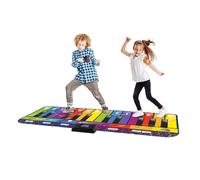 ZIPPY MAT Piano Mat for Kids, Giant Musical Keyboard Floor Playmat, 24 Keys, 8 Instrument, Includes Songbook, Party Dance Gift for Boys Girls Toddlers Families (Rainbow)