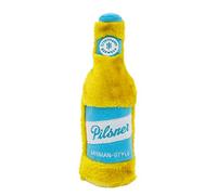 Zippy Paws Happy Hour Crusherz Pilsner Dog Toy - Plush, Squeaky, and Refillable Bottle Toy for Fun and Safe Play - Durable and Perfect for Dogs
