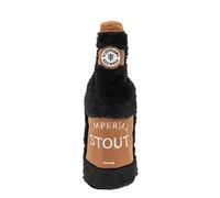 Zippy Paws Happy Hour Crusherz Stout Dog Toy - Durable Bottle-Shaped Plush Toy with Reusable Water Bottle & Squeaky Cap
