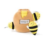 Zippy Paws Zippy Burrow Honey Pot Dog Toy - Interactive Plush Hide-and-S ame with Squeaky Bees - Fun Mental Stimulation Toy