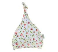 Zippy Ziggle Newborn Baby Hat and Bib Duo | Soft Cotton Dribble Bib with Adjustable Straps and Knotted Hat | Unisex Vintage Rose