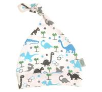 Zippy Ziggle Newborn Baby Hat and Bib Duo | Soft Cotton Dribble Bib with Adjustable Straps and Knotted Hat | Unisex Uptown Dinosaur