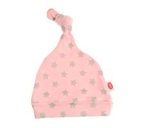 Ziggle Baby Hat - Beanie Knott Knot Hat Newborn Boys Girls Unisex Colour Choice 100% Cotton 0-6 Months (Pink with Silver Glitter Stars)