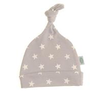 Ziggle Baby Hat - Beanie Knott Knot Hat Newborn Boys Girls Unisex Colour Choice 100% Cotton 0-6 Months (Grey with White Stars)