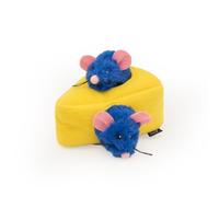 ZippyPaws Burrow - Interactive Plush Cat Puzzle Toy with Refillable Catnip Miniz, Perfect for Mental Stimulation, Hide-and-S ames, and Hours of Fun for Kittens and Cats - Mice 'n Cheese