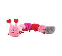 ZippyPaws - Caterpillar with 6-Squeakers - No Stuffing, Plush Dog Toy, Valentine's Edition