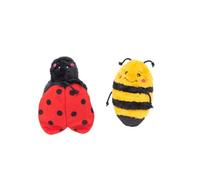 ZippyPaws Crinkle 2-Pack Bee and Ladybug