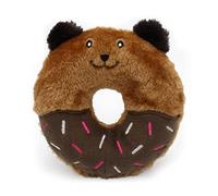 ZippyPaws Donutz Buddies Interactive Pet Toys - Donut Dog Hide and Seek Toy, Puppy Toys, Colorful Squeaky Dog Toys, Bear, original, (ZP1032)