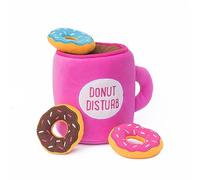 ZippyPaws - Food Buddies Burrow, Interactive Squeaky Hide and Seek Plush Dog Toy - Coffee and Donutz