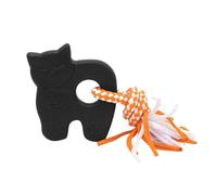 ZippyPaws Halloween ZippyTuff Teether - Black Cat - No-Stuffing Squeaky Cat Toy
