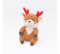 ZippyPaws - Holiday Cheeky Chumz - Super Soft Squeaker Plush Dog Toy with Unique Sound - Reindeer