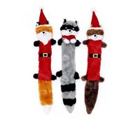 ZippyPaws Holiday Skinny Peltz 3-Pack - Large (Santa Fox, Raccoon, and Elf Squirrel)