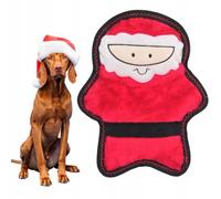 ZippyPaws Holiday Z-Stitch - Santa Dog Tough Plush Toy for Dogs