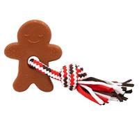 ZippyPaws Holiday ZippyTuff Teether - Gingerbread Man - No-Stuffing Squeaky Dog Toy