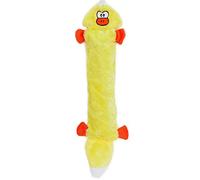 ZippyPaws - Jigglerz Tough No Stuffing Squeaky Plush Dog Toy with Crinkle Head and Tail - Duck