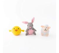 ZippyPaws Minz Easter Friends 3-Pack - No-Stuffing Squeaky Dog Toy