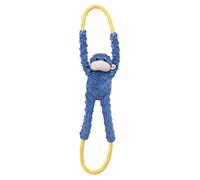 ZippyPaws - Monkey RopeTugz, Squeaky and Plush Rope Tug Dog Toy - Blue