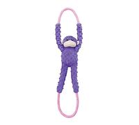 ZippyPaws - Monkey RopeTugz, Squeaky and Plush Rope Tug Dog Toy - Purple
