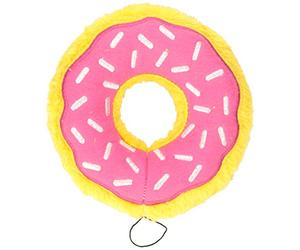 ZippyPaws - Original Donutz No Stuffing Squeaky Plush Dog Toy - Strawberry