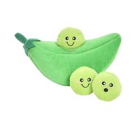 ZippyPaws Peas in a Pod Interactive Burrow Plush Dog Toy with Squeaky Peas Miniz