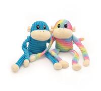 ZippyPaws Spencer the Crinkle Monkey 2-Pack Small Rainbow and Blue 24/cs