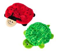 ZippyPaws Squeakie Crawlers - No Stuffing Dog Toys to Keep Them Busy, for Small, Medium, & Large Dogs, Squeaky Pet Toy for Boredom, Unstuffed Chew Toy, Puppy Products, Turtle & Ladybug - 2 Pack, 10"