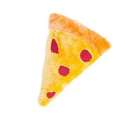 ZippyPaws - Squeakie Emojiz Stuffed Plushie Dog Toy - Pizza Slice,Yellow, Red,7 x 7 x 2