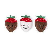 ZippyPaws - Valentine's Miniz, Stuffed Squeaker Dog Toy and Replacement for Interactive Burrows - 3-Pack, Chocolate Covered Strawberries
