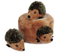ZippyPaws - Woodland Friends Burrow, Interactive Squeaky Hide and Seek Plush Dog Toy - Hedgehog Den