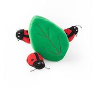 Zippy Paws Zippy Burrow Ladybugs in Leaf Dog Toy - Interactive Hide-and-Seek Plush Puzzle Toy with Squeaky Ladybugs
