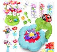 ZippyZoom Arts and Crafts for Kids Ages 4-9 Kit: Toys for Ages 5 6 7 8 9 - Birthday Gifts & Craft Set for Girl Age 3-9 - DIY 30+ Flower Bloom Maker with Music Light Base Vase Fridge Magnets Cards