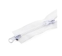 Zips 5 Pcs 80/90/100/120/150cm Double Silders Zipper Open-End Auto Lock Two-Way Double Open Zip for Jacket DIY Sew (Color : White, Size : 100CM_5#)