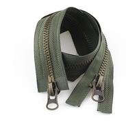 Zips 70-120cm Metal Zipper Double Slider Open End Two Way Zip for Coat Jacket Tent Repair Kits DIY Clothes Sewing Accessories (Color : Green, Size : 70CM_8#)
