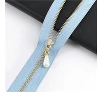 Zips for Sewing 10/15Pcs 15-70cm 3# Zipper Open&Close-End Auto Lock Gold Pearl Slider DIY Bag Purse Dress Decor Zip Sewing Accessory(F,CloseEnd-No3-20cm,15Pcs)