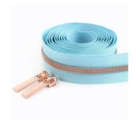Zips for Sewing 2 Meters 5# Nylon Zipper Tapes+ 2Pcs Zipper Slider Pulls Bag Purse Pocket Coil Zippers Heads Decor Zip Repair Kit DIY Accessories(M807RoseGold)