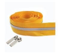 Zips for Sewing 2 Meters 5# Nylon Zipper Tapes+ 2Pcs Zipper Slider Pulls Bag Purse Pocket Coil Zippers Heads Decor Zip Repair Kit DIY Accessories(ZA030-55-Gold)