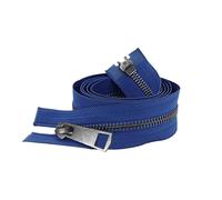 Zips for Sewing 2pcs 30/40/50/60/70/80cm 5# Open-end Double Sliders Black Metal Zipper DIY Handcraft for Cloth Pocket Shoes(Deep Blue,20cm)