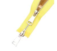 Zips for Sewing 2pcs 5# 70cm Metal Zipper Open Ended Double Slider Two-Way Zip Replaceable Jacket Coat Repair DIY Sewing(Yellow)
