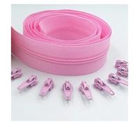 Zips for Sewing 3#10 Meters Zipper by The Yard Nylon Coil Zippers with 20pcs Zipper Slider for Purses, Bags and Other Sewing Projects(Pink 134)