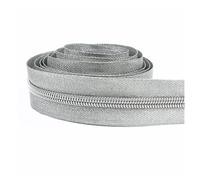 Zips for Sewing 3# 5# Nylon Zipper Tapes + Sewing Zipper Sliders DIY Plastic Zip by The Meter Shoes Purse Zips Pulls DIY Repair Kits Accessories(KY273-Silver,8Meters,No3)