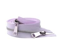 Zips for Sewing 30/40/50/60/70/80cm 5# Colorful Open-end Double Sliders Silver Metal Zipper DIY Handcraft for Cloth Pocket Garment(Purple,50cm)