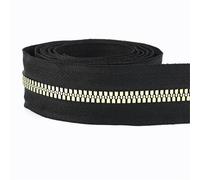 Zips for Sewing 3pc 2-4M 5# Resin Zippers Decorative Zipper Tapes for Sewing Bag Jacket Clothes Zip Repair Kit DIY Garment Accessories(ZA167-BlackLightGold,2Meters)