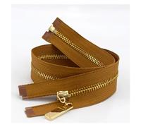 Zips for Sewing 3Pcs 3# Metal Zippers 40/50/60/70cm Open-end Auto Lock Zipper for Bags Pocket Clothing Zip Repair Kit DIY Sewing Accessories(AP392-BrownGold,50cm)