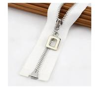 Zips for Sewing 3Pcs 3# Metal Zippers 40/50/60/70cm Open-end Auto Lock Zipper for Bags Pocket Clothing Zip Repair Kit DIY Sewing Accessories(ZA117-WhiteSilver,50cm)