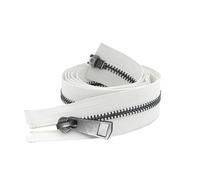 Zips for Sewing 5/10 Pcs 30/40/50/60/70/80 cm 5# Colorful Open end Double Sliders Black Metal Zipper DIY Handcraft Pocket Cloth(White,30cm,10 Pcs)